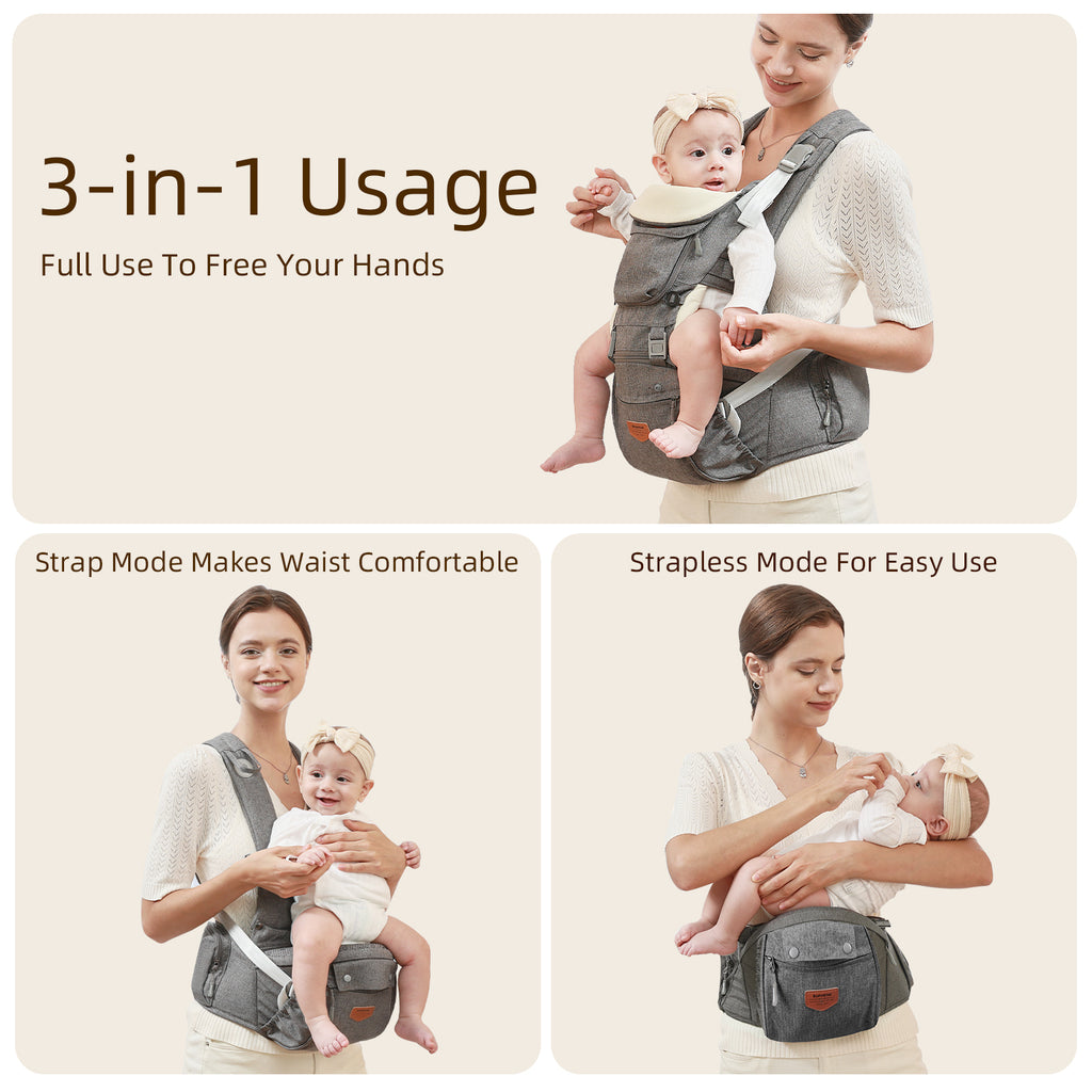 3-in-1 Baby Carrier and Hipseat