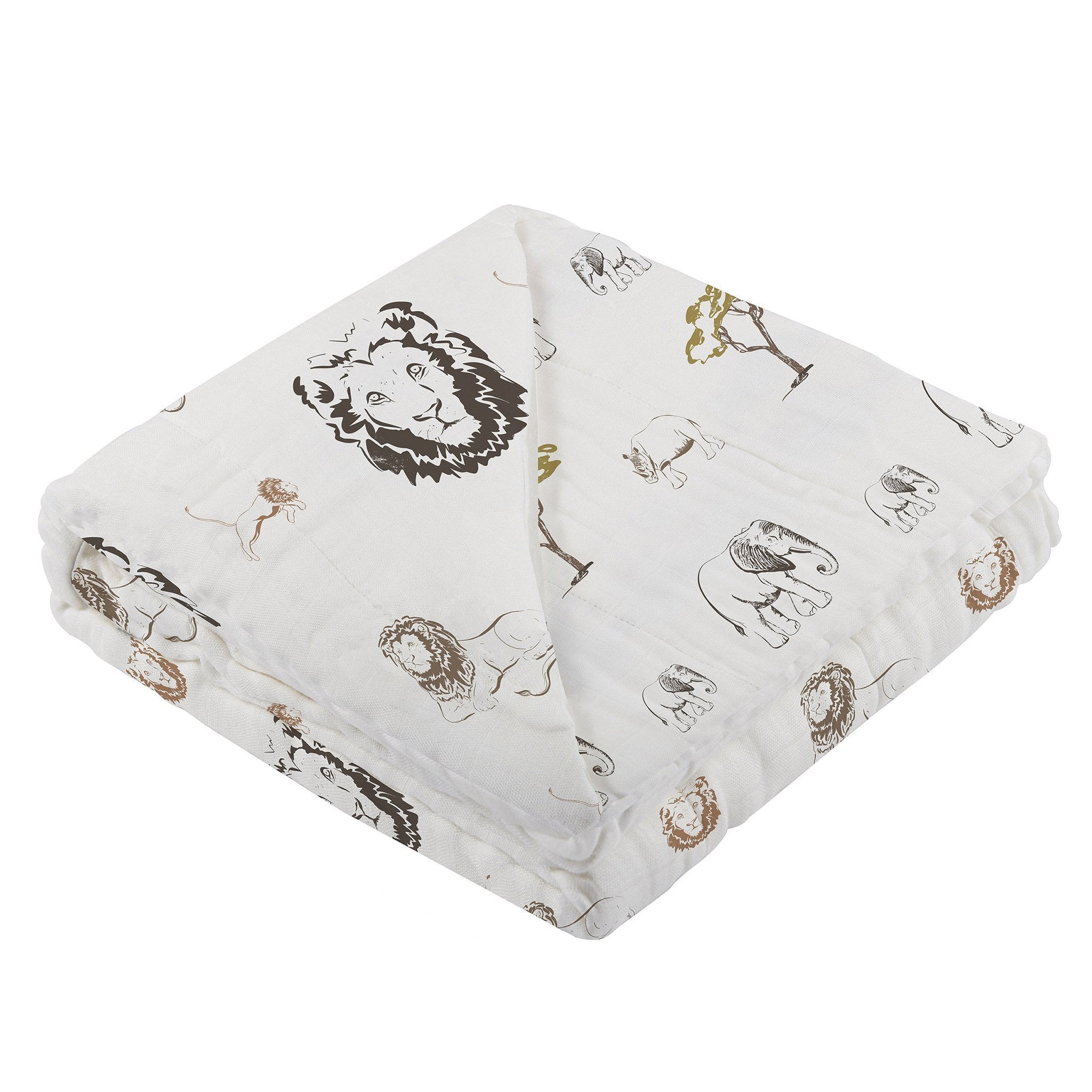 Lion, Rhinos and Elephants Bamboo Newcastle Blanket
